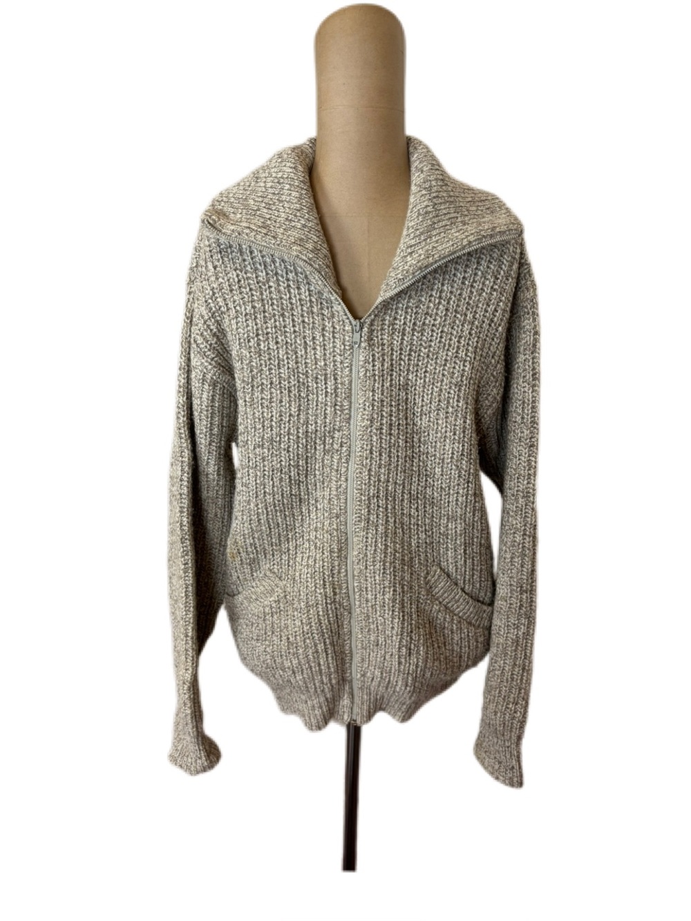 Vintage Ll Bean Full Zip Wool Blend Sweater Cardigan Mens Size Medium
